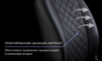 Авточехлы Rival Ромб (зад. спинка 40/20/40) для сидений Toyota Land Cruiser Prado 150 рестайлинг 2017-2020 2020-н.в., эко-кожа, черные, SC.5709.2